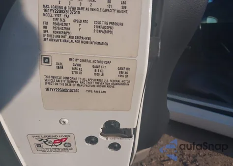 1999 Chevrolet Corvette from USA, damaged, VIN 1G1YY22G9X5107510